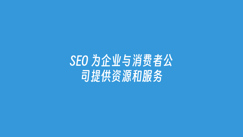 SEO 为企业与消费者公司提供资源和服务